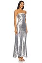 view 2 of 4 VESTIDO SCULPTY STRAPLESS SEQUIN in Satellite Silver