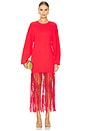 view 1 of 4 VESTIDO WALLIS KNIT FRINGE in Cherry Red