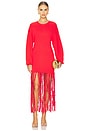 view 4 of 4 VESTIDO WALLIS KNIT FRINGE in Cherry Red