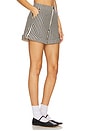 view 2 of 6 Como Linen Shorts in Black & Macadamia Micro Stripe