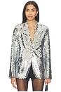 view 1 of 5 Leon Sequin Blazer in Satellite Silver