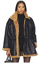 view 2 of 5 CHAQUETA YARA FAUX SHEARLING in Black