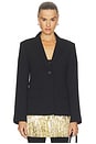 view 1 of 6 Odette Crepe Fringe Blazer in Black