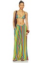 view 6 of 7 Nella Crepe Wide Leg Pant in Vibrant Multi Stripe