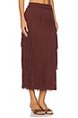 view 2 of 6 Za Za Knit Fringe Skirt in Chocolate Brown