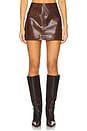 view 1 of 6 Nini Faux Patent Skirt in Hazelnut