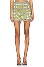 view 1 of 6 Zera Crochet Mini Skirt in Moss & Satellite Silver