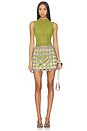 view 5 of 6 Zera Crochet Mini Skirt in Moss & Satellite Silver