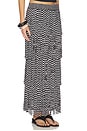 view 2 of 6 Za Za Knit Fringe Skirt in Black & White Space Dye