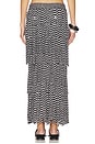 view 4 of 6 Za Za Knit Fringe Skirt in Black & White Space Dye
