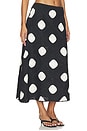 view 2 of 6 FALDA ZORAH CROCHET SKIRT in Black & Macadamia Polka Dot