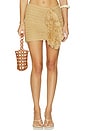 view 1 of 6 Pom Pom Mini Skirt in Tan