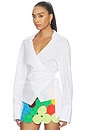 view 2 of 4 Anya Poplin Wrap Top in Macadamia