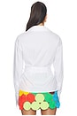 view 3 of 4 Anya Poplin Wrap Top in Macadamia