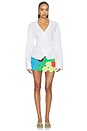 view 4 of 4 Anya Poplin Wrap Top in Macadamia