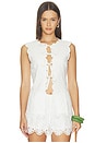 view 1 of 5 Delilah Eyelet Tie Top in Macadamia