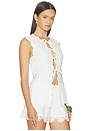 view 2 of 5 Delilah Eyelet Tie Top in Macadamia
