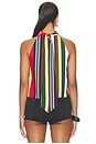 view 4 of 4 Tia Crepe Fringe Top in Primary Stripe