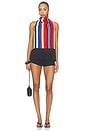 view 5 of 4 Tia Crepe Fringe Top in Primary Stripe