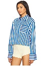 view 2 of 4 Ayre Cropped Poplin Top in Blue Stripe