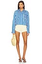 view 4 of 4 Ayre Cropped Poplin Top in Blue Stripe