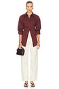view 5 of 5 Loch Poplin Button Up Shirt in Chocolate Brown