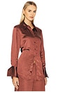 view 2 of 4 Loch Satin Button Up in Choco Brown