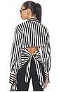 view 1 of 5 CHEMISE LOCH STRIPED POPLIN BUTTON UP in Black & White Stripe