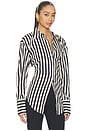 view 3 of 5 CHEMISE LOCH STRIPED POPLIN BUTTON UP in Black & White Stripe