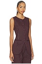 view 2 of 5 Sabine Pinstripe Vest in Bordeaux Metallic Pinstripe