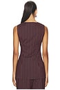 view 3 of 5 Sabine Pinstripe Vest in Bordeaux Metallic Pinstripe