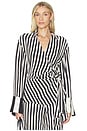 view 1 of 4 Vietta Crepe Top in Black & White Stripe