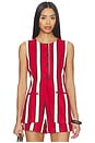 view 1 of 4 Del Mar Linen Vest in Venetian Red Stripe