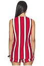 view 3 of 4 Del Mar Linen Vest in Venetian Red Stripe
