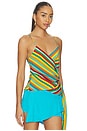 view 2 of 5 Marlowe Crepe Tie Tank Top in Vibrant Multi Stripe