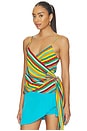 view 3 of 5 Marlowe Crepe Tie Tank Top in Vibrant Multi Stripe