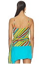view 4 of 5 Marlowe Crepe Tie Tank Top in Vibrant Multi Stripe
