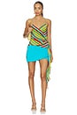 view 5 of 5 Marlowe Crepe Tie Tank Top in Vibrant Multi Stripe