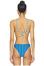 view 3 of 4 Bwai Bikini Top in Blue Stripe