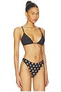 view 2 of 4 Bwai Bikini Top in Black & Tan Polka Dot