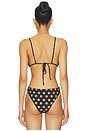 view 3 of 4 Bwai Bikini Top in Black & Tan Polka Dot