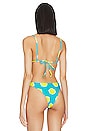 view 3 of 4 Bwai Bikini Top in Suburban Blue & Valley Green Dot Print