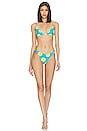 view 4 of 4 Bwai Bikini Top in Suburban Blue & Valley Green Dot Print