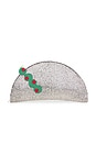 view 1 of 6 Beaded Lune Clutch in Silver & Olive