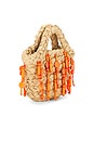 view 3 of 6 Beaded Mercado Mini Tote Bag in Natural & Orange