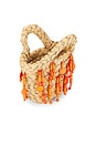 view 4 of 6 Beaded Mercado Mini Tote Bag in Natural & Orange