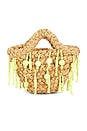 view 2 of 4 BOLSO TOTE BEADED SHELLY in Natural & Lime