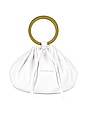 view 1 of 4 Faux Leather Scrunch Bonsai Bag in White