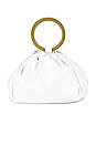 view 2 of 4 Faux Leather Scrunch Bonsai Bag in White