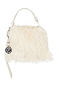 view 1 of 5 MINI FAUX SHEARLING PUFFIN キーチェーン付きバッグ in Macadamia
